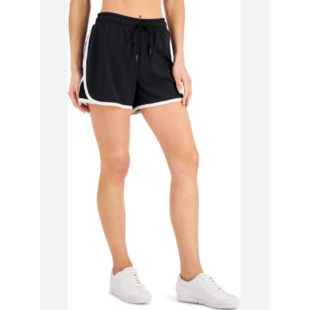 Ideology Women’s Running Shorts Plus Size 1X Athletic Workout Black White NWT